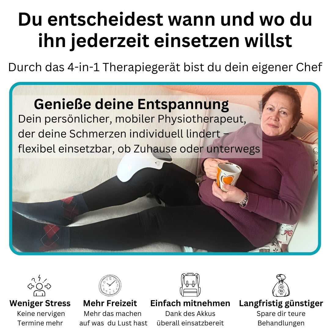 Knieschmerz lindern - Das 4 in 1 Therapiegerät